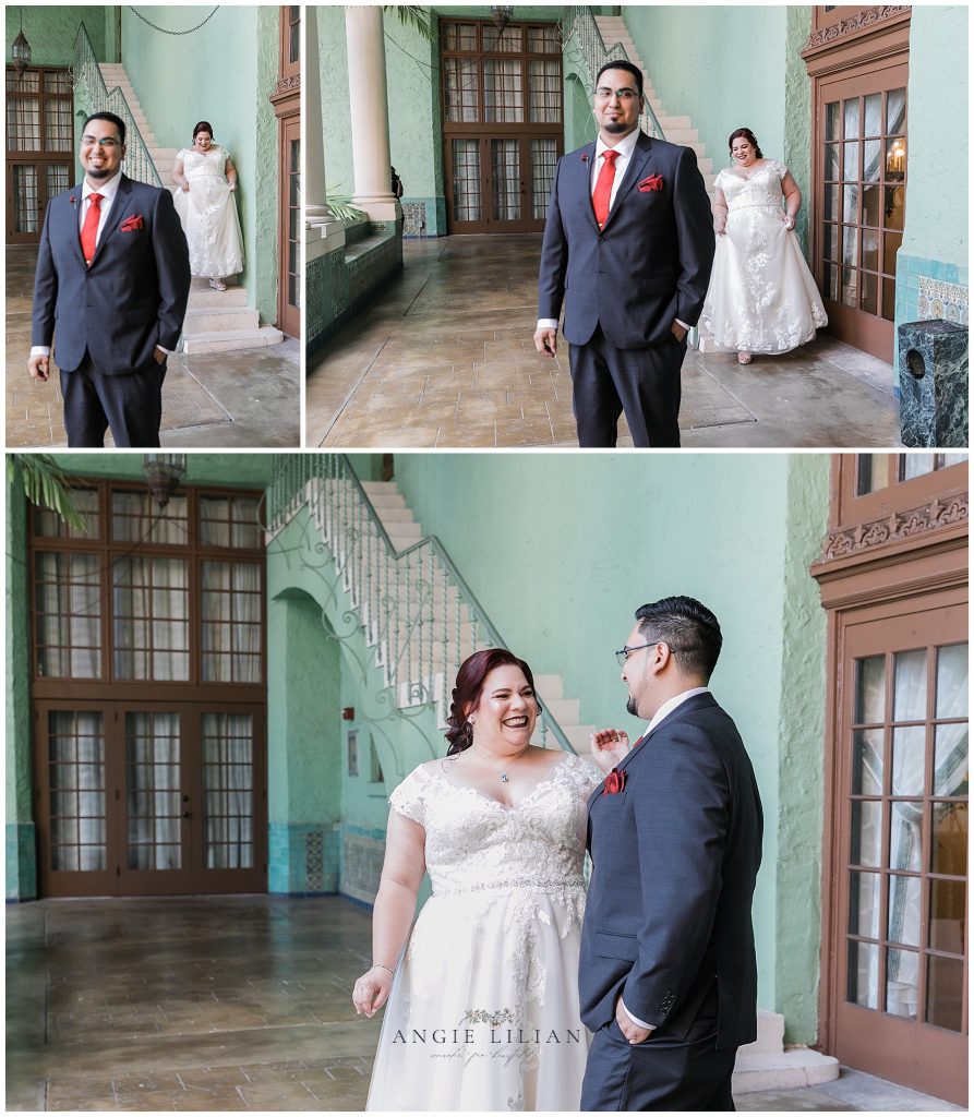 first look in the courtyard of the biltmore hotel in coral gables. Photo by Angie Lilian
